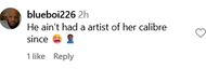 A user praises Megan (Image via @blueboi226 on Instagram)